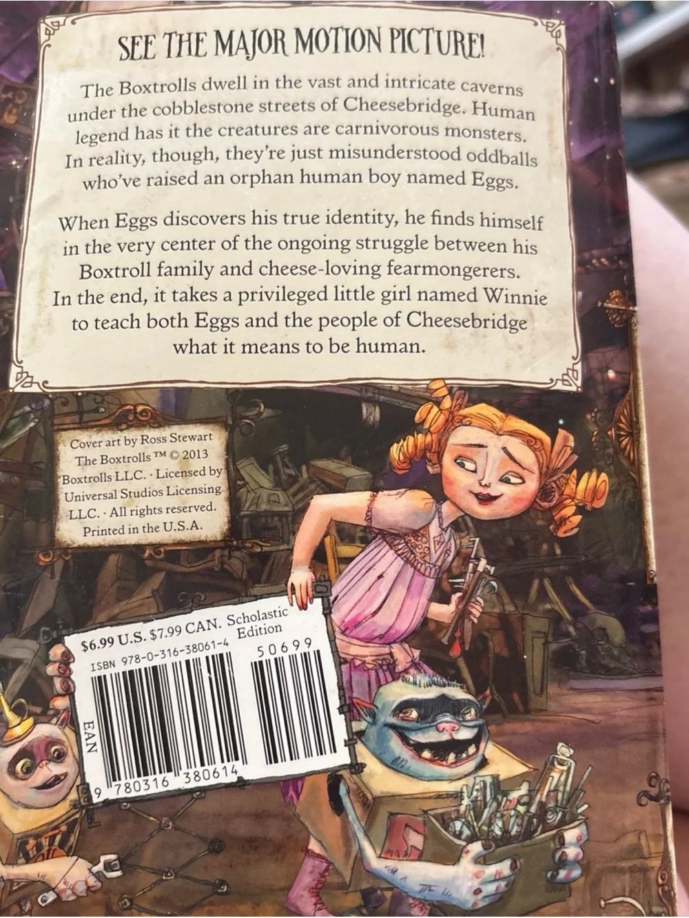 Scholastic The Boxtrolls Illustrated Book Cover - Brown, Green, Blue